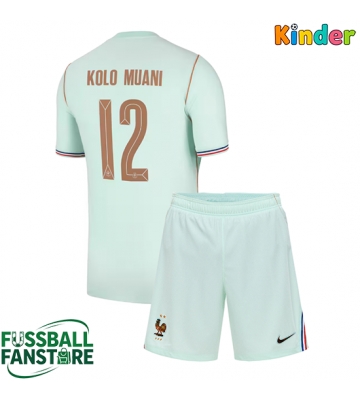 Frankreich Randal Kolo Muani #12 Replik Auswärtstrikot Kinder WM 2026 Kurzarm (+ Kurze Hosen)